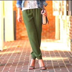 J. CREW Turner Pant Joggers Crepe Olive Green